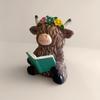 Creative Highland Cattle Resin Statue for Garden and Home Decor