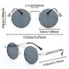Metal 2pcs Fashion Frame Round Hip Hop Men Sunglasses For Women Vintage Daily Life Shades Eyewear Accessories