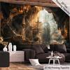 2D Flat Pirate Cave Backdrop - Retro Galleon Cave Party & Home Decor Background