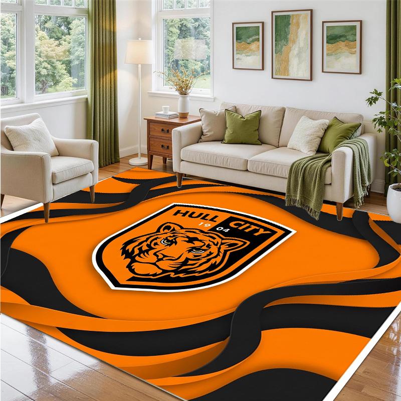 Hull City Fußball Design Kristall Samt Teppich Weiche Dekorative Matte für Schlafzimmer Eingang