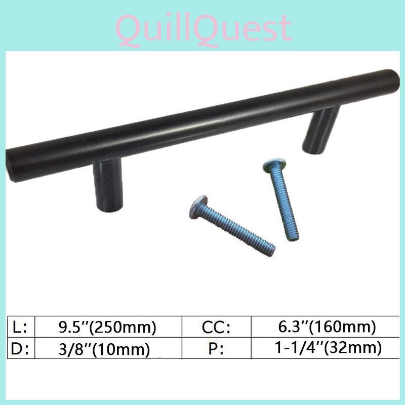 Elegant Black Cabinet Drawer Pull Stainless Steel T Bar For Modern Kitchen Hardware