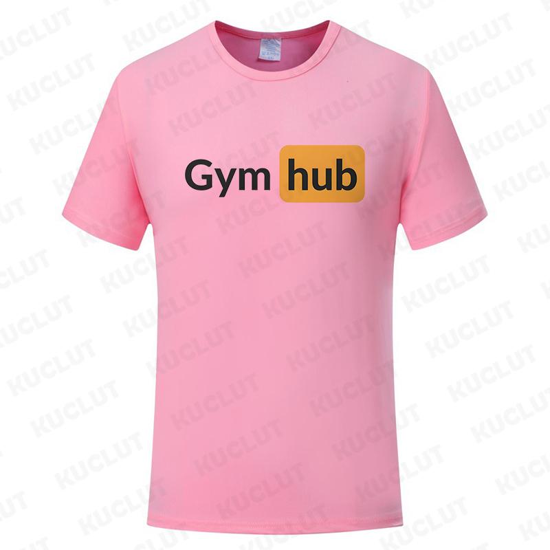 Gym Hub Print Men's T-Shirt Oversize Funny Graphic Tees for Men Summer Tops T Shirt for Men Clothing Fashion T Shirt Casual Tee