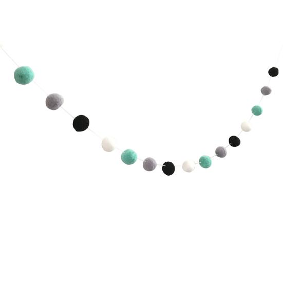 Nordic Style Colorful Pom Pom Ball Hanging Garland Birthday Party Nursery Decor