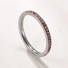 Simple Trendy Colorful Rhinestones Stackable Rings for Men Women Couple Stainless Steel Lucky Birthstone Birthday Gifts Jewelry