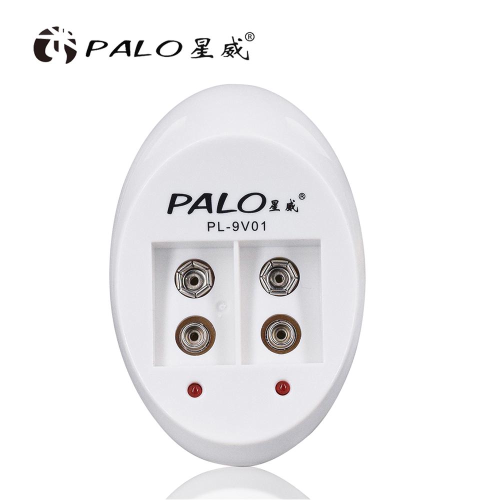 PALO 9V NI-MH Bateria Rechargeable 300mAh with Smart Battery Charger For 6F22 9V NiCd NiMh Lithium Rechargeable Batteries 9v
