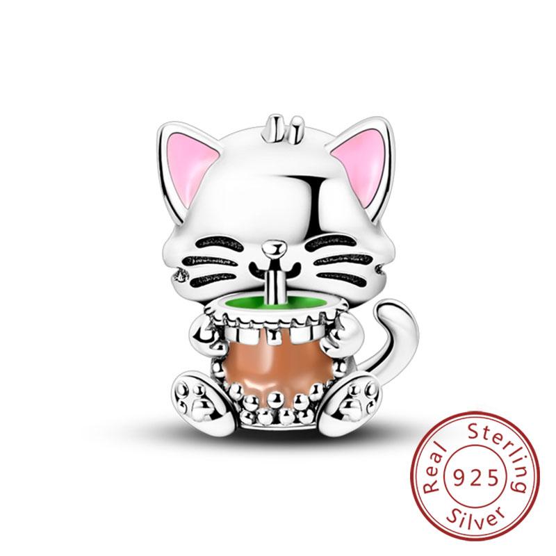 Fit Original Copper Charm Beads Cute Animal Puppy Dog Cat For Bracelet Diy Women Fine Jewelry Making