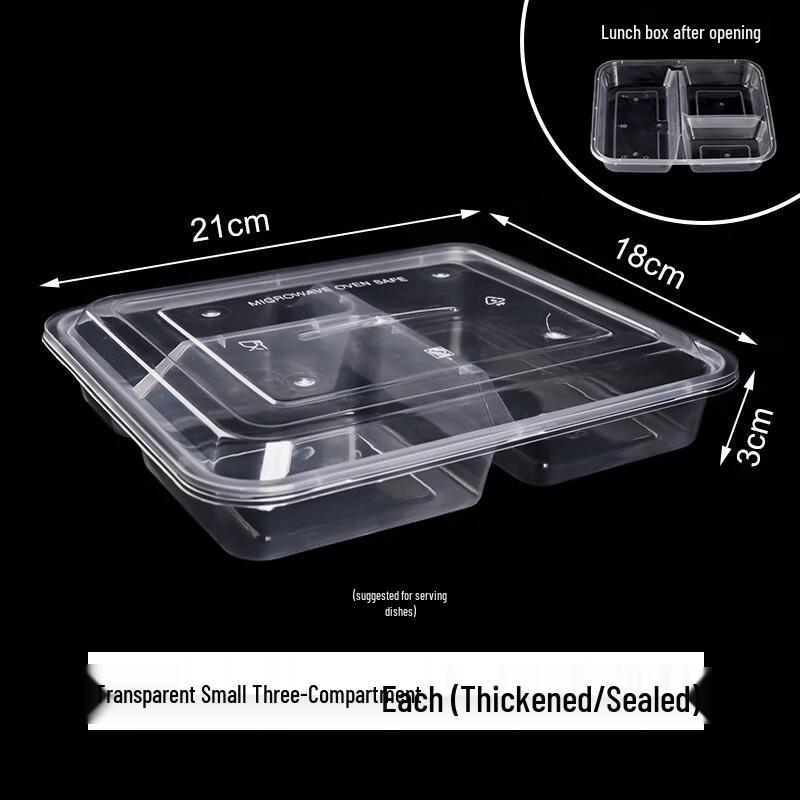 

Shengbi Lai Disposable 3-Compartment Plastic Takeaway Meal Boxes