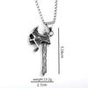 Men's Retro Stainless Steel Skull Axe Pendant Necklace