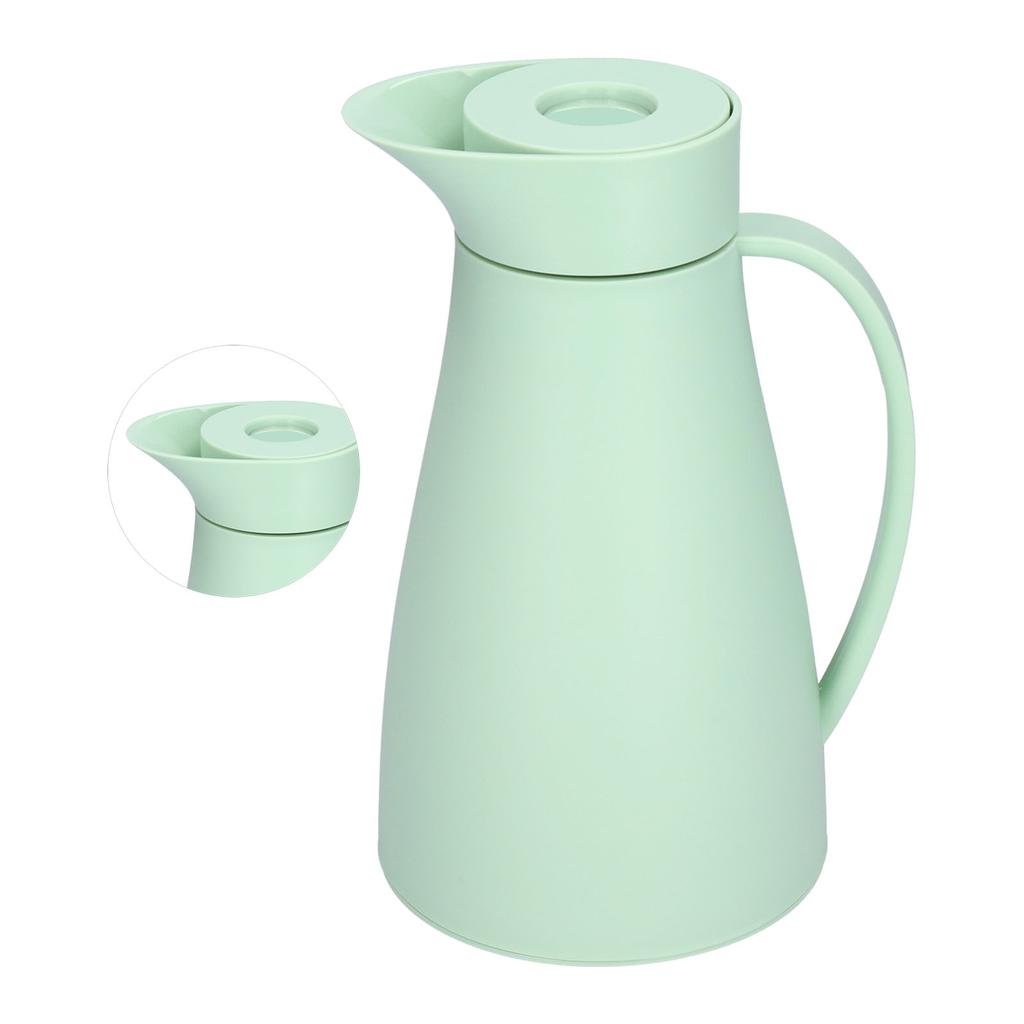 Thermal Kettle with Lid Glass Liner 1000ml Double Walled Insulation Pot for Coffee Tea Drink Green