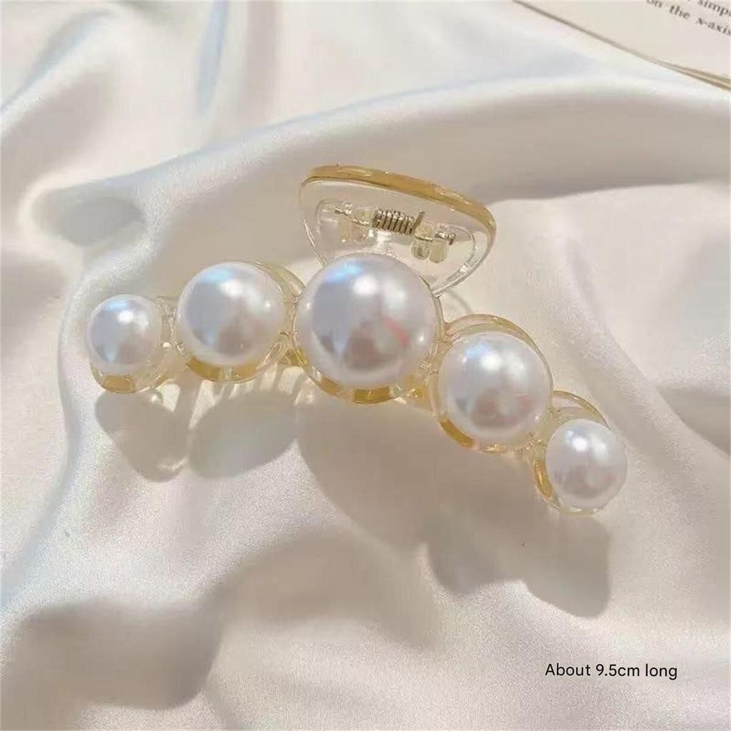 4 Stück Große Haarklammern Haaraccessoires Temperament Vielseitig Einfach und Großzügig Modisch Sanft Perle Greifklammer