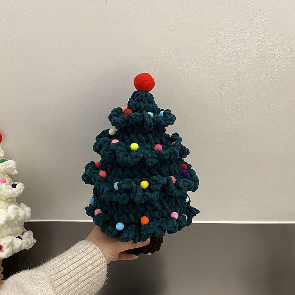 Handmade Xmas Tree Crochet Kits Easy Yarn Thread Crochet Material  New Year Gift