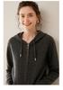 2024 A/W Women's Pure Cashmere Hooded Double Zipper Cardigan - Solid Color, Stylish & Warm.
