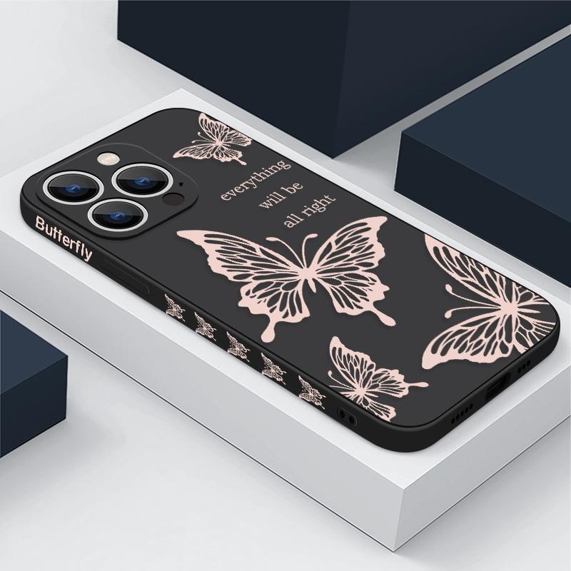 

Чехол для телефона с принтом змеи и бабочки в виде маленькой ромашки для iPhone 16, 15 Plus, 14, 13 Pro Max, 7, 8, Xr, Xs, 11, 12, ударопрочный, тонкий, мягкий, однотонный чехол iPhone 16 Pro Max розовый/чёрный