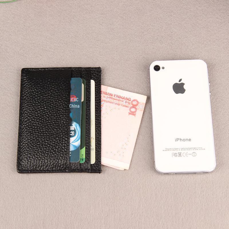 Portefeuille en cuir véritable pour permis de conduire et cartes – Porte-monnaie et cartes de crédit ultra-fin en cuir de vache