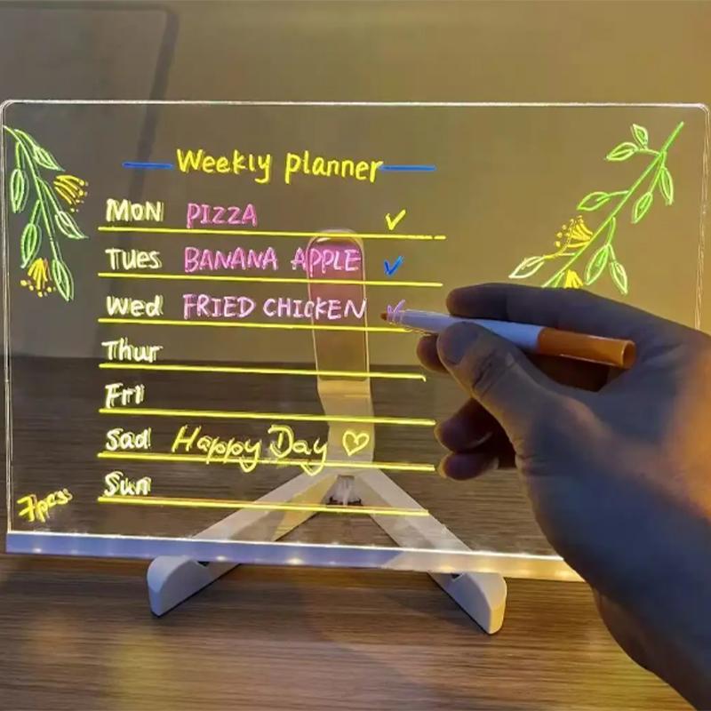 Magic Glow Kids Drawing Board: Reusable LCD Tablet Erasable Light-Up Doodle Pad for Ages 3-6+ Fun Educational Toy Menu Board