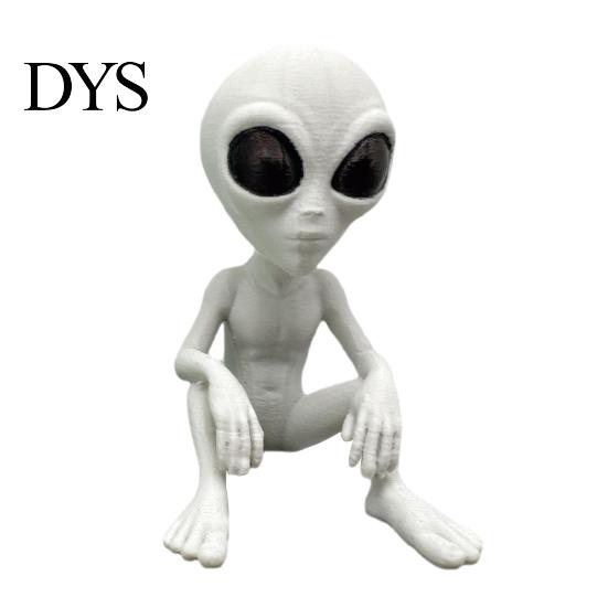 Alien Collectible Figurine Mini Ornament Sci-fi Funny Sitting Statue Planter Indoor Decoration for Garden Home Desktop Decor Lovers Gift Christmas