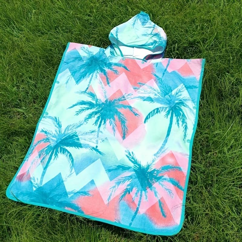 Youngsters' Hawaiian Coconut Tree Cotton Bath Towel Wearable, Extra Large Thick, Super Absorbent Beach Wrap with Hood for Boys Girls, 79.76x64.77 Cm