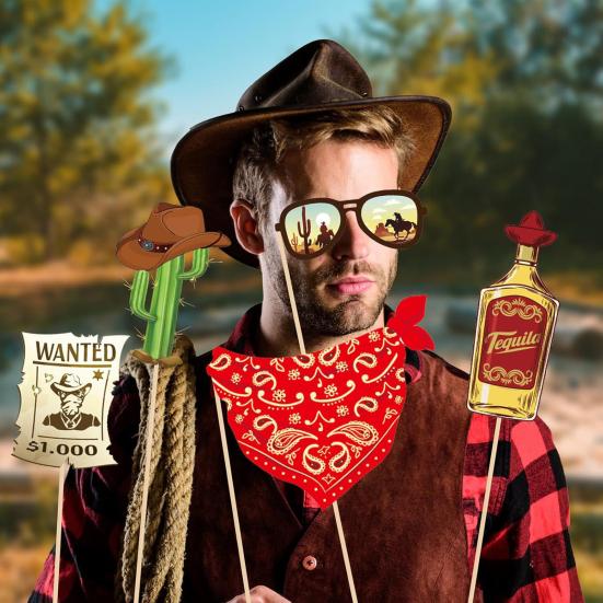 

Реквизит для фотобудки «Вестерн Ковбой» от Yousheng, плакат «Хотится ковбой», набор рамок для селфи, товары для деревенской вечеринки в стиле Дикого Запада Sets