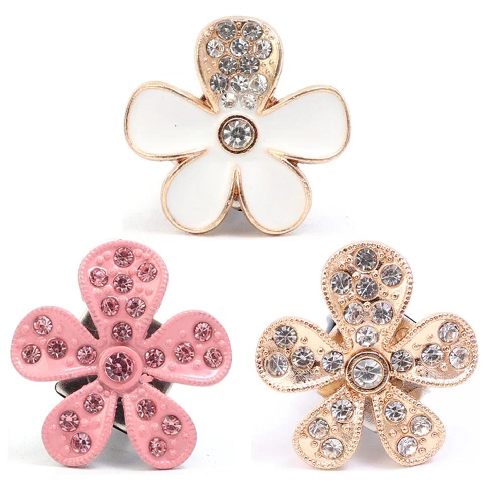 Car Air Outlet Decorative Clip Automatic Five Petal Imitation Diamond Flower Clip Car Interior Vent DIY Decoration Accessories