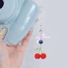 Beaded Cherries Pendant Sweet Phone Chain Strap Hanging Decoration Keychain Lanyard Small Gift for Women Girls