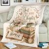 Just One More Chapter Fleece Blanket, Personalized Book Lover Gift for Her, Cozy Reading Blanket, Floral Library Throw, Reader Gift