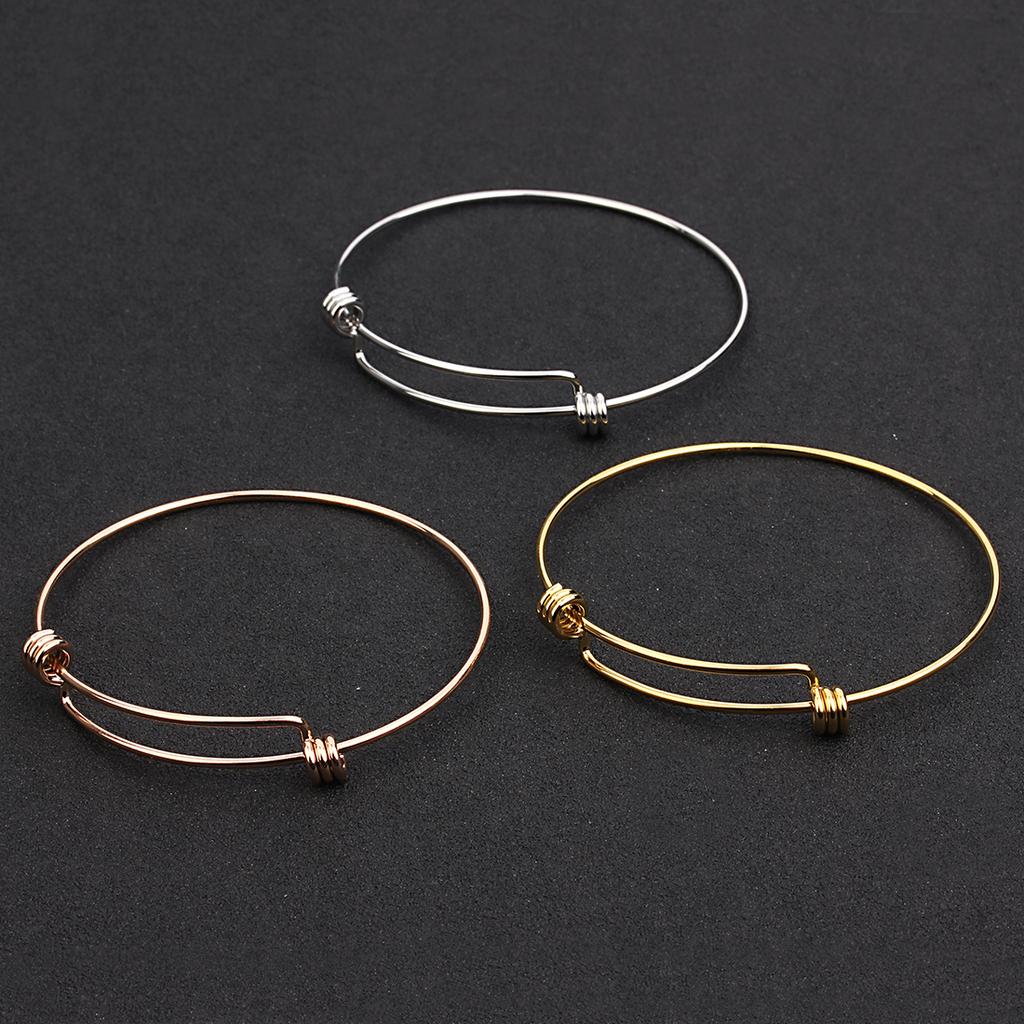 High Quality Dia 70mm Adjustable Stainless Steel Bracelet Bangle Bracelet DIY Wrist Jewelry Bracelet Charm Bracelets Wholesale