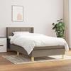 Slatted Bed Base with Mattress - Taupe - 90x190 Cm - Adjustable Headboard - Pocket Springs