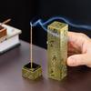 Antique Heart Sutra Bronze Incense Burner Vertical Alloy Incense Holder for Stick Incense Zen Meditation Home Decor Unique Gift