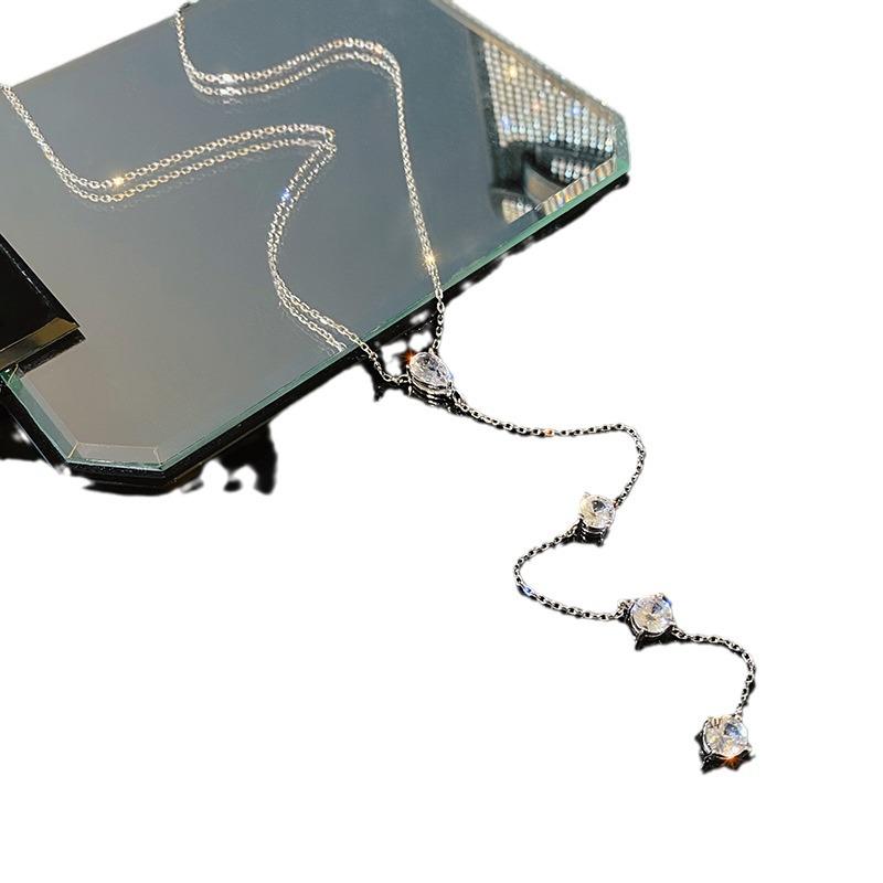 Elegant Waterdrop Zircon Necklace - Luxury Clavicle Jewelry for Women