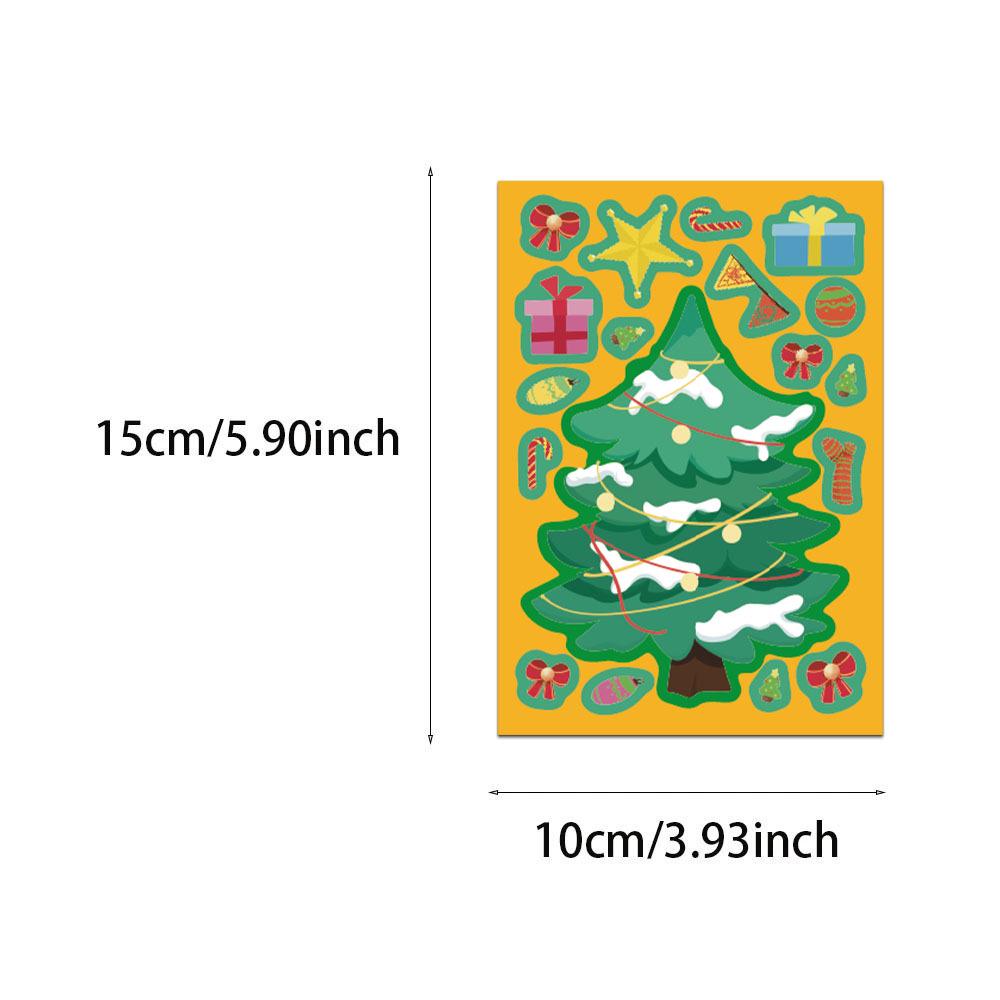 8-Pack Christmas Tree Cartoon Collage Fun Stickers for Phone Cases and Laptops