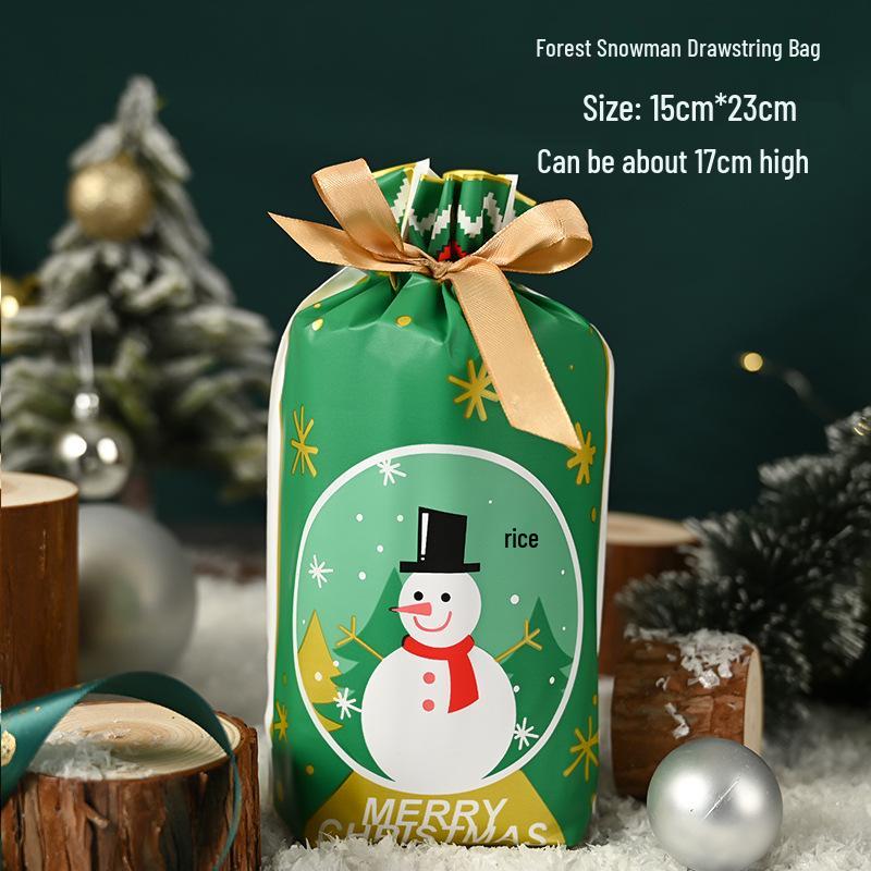 Christmas Gift Bag for Candy and Cookies - Kids' Drawstring Ribbon Bag