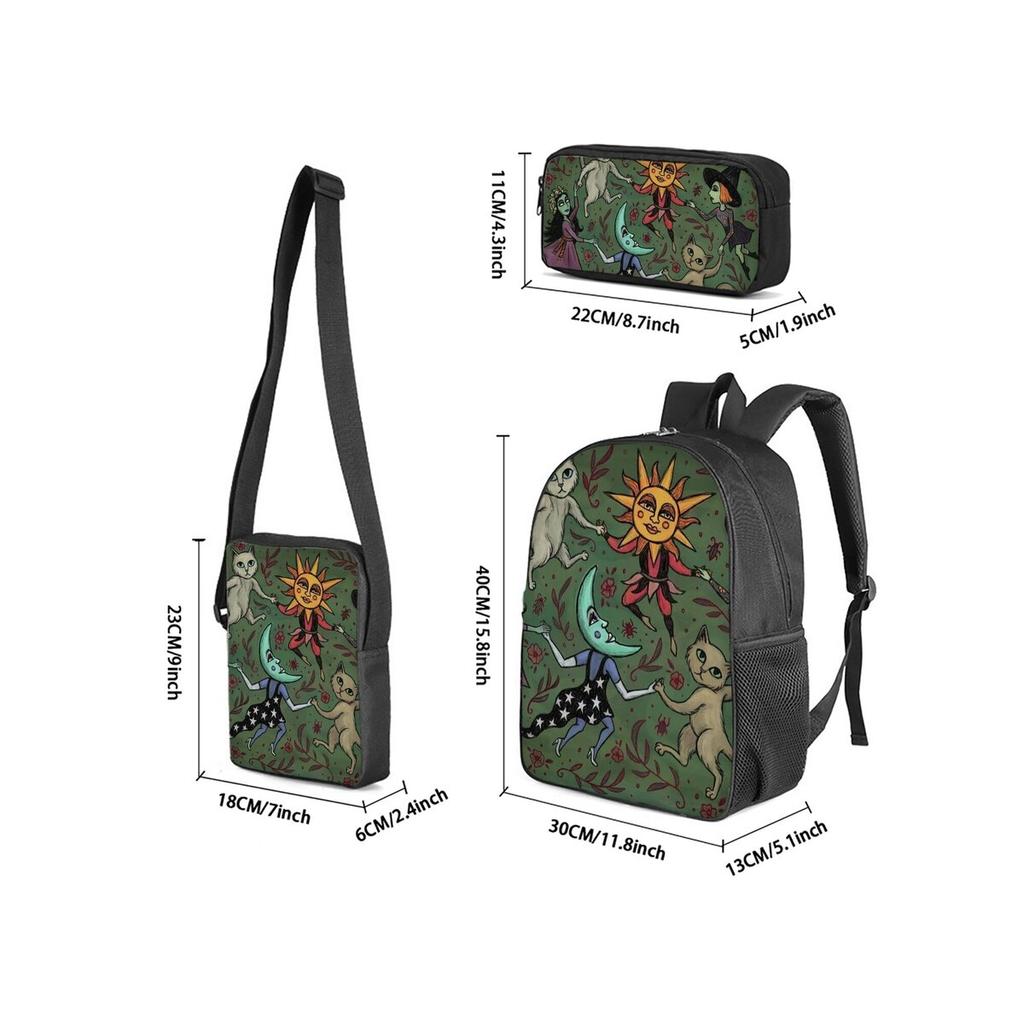 Shell Print Three Piece Set Rucksacks for Boys/Girls Best Gifts 2D Animated Water-resistant Trendy School Carrier for Children