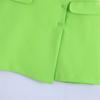 Women Fashion Green With Pockets Fitted Mini Skirt Vintage High Waist Button-Down Female Skirts Mujer Streetwear