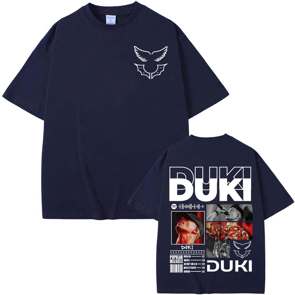 Duki Ameri World Tour Graphic Tshirt 2025 Mens Summer Shortsleeved Cotton Retro Loose Casual Hiphop Tshirt Y2k