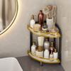 Corner Shelf Organizer 2 Tier Kitchen Bathroom Makeup Storage Modern Carbon Sliding Cabinet Basket Organizer Drawer