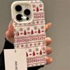 Red Christmas Tree Bow Pattern Soft Phone Case for iPhone 13 Case 14 16 15 Plus 13 12 11 17 Pro Max Air Wrinkled Texture Cover