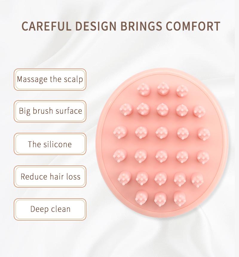 Low Price Lovely Pink Silicone Scalp Massage Brush Comb Shampoo Brush Scalp Treatment Hair Growth