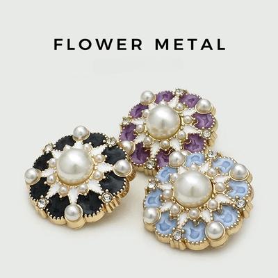 10pcs Chinese Vintage Style Pearl Rhinestone Round Buttons for DIY Clothing Shirt Dress Coat Sewing Accessories Craft Supplies