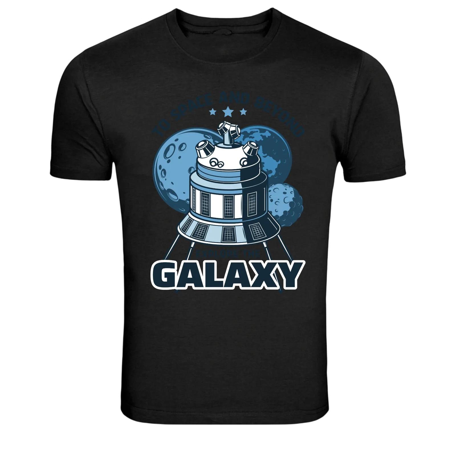 Galaxy Exploration Space Station Graphic T Shirt L