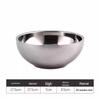 Wutuo 20cm Double-Layer Insulated Stainless Steel Bowl - 5 Pack
