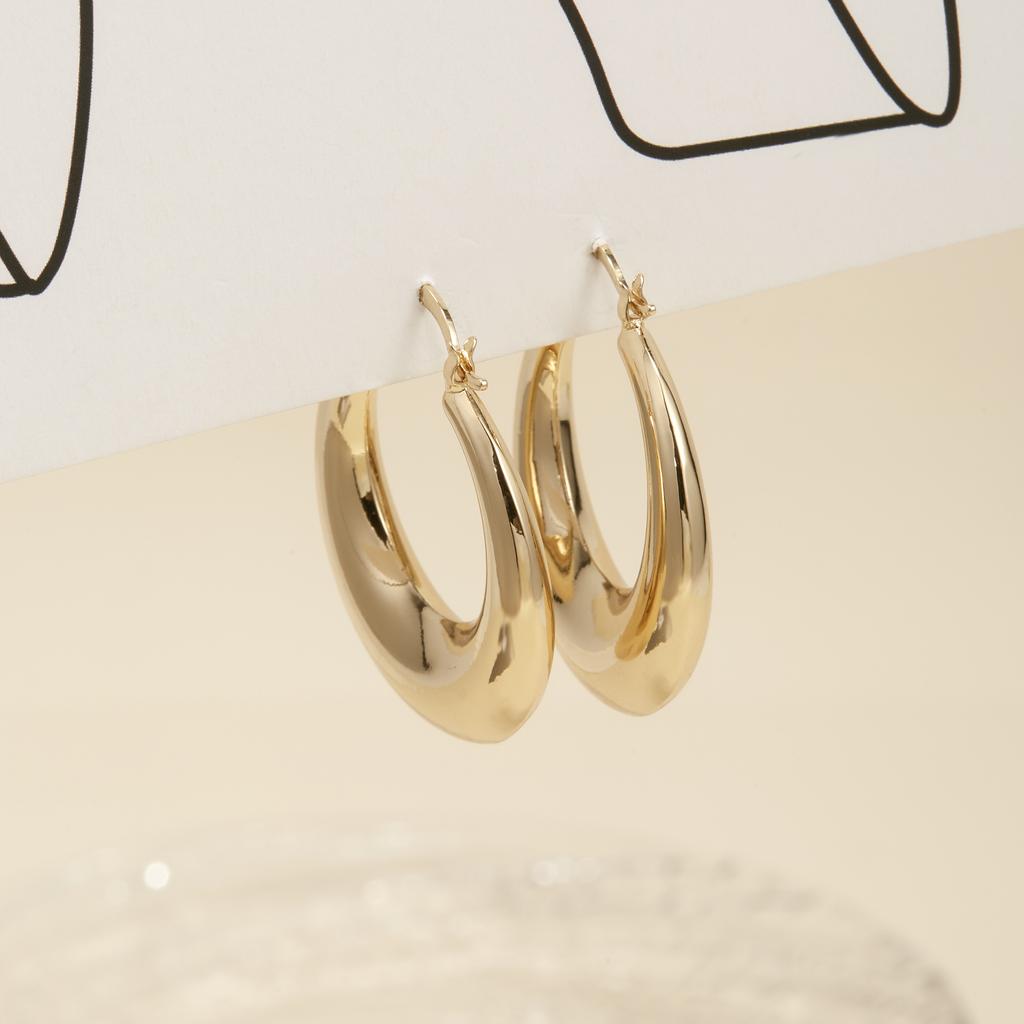 Golden Chunky Hoop Earrings for Women Bold Statement Everyday Jewelry Gift