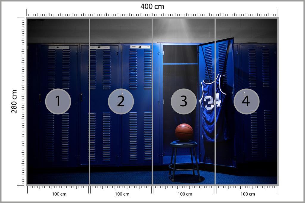 Photomural Basketball Team Cloakroom Structural Vinyl 400x280