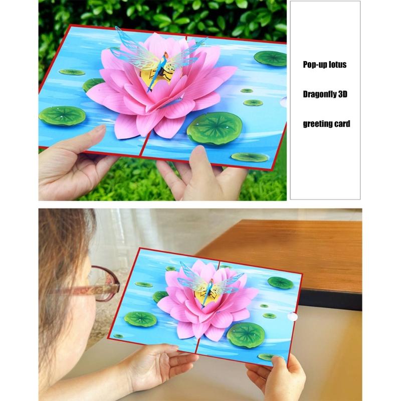Elegant 3D Flower Dragonflies Card Flower Dragonflies Foldable Card Crafted Card for Anniversaries and Graduations