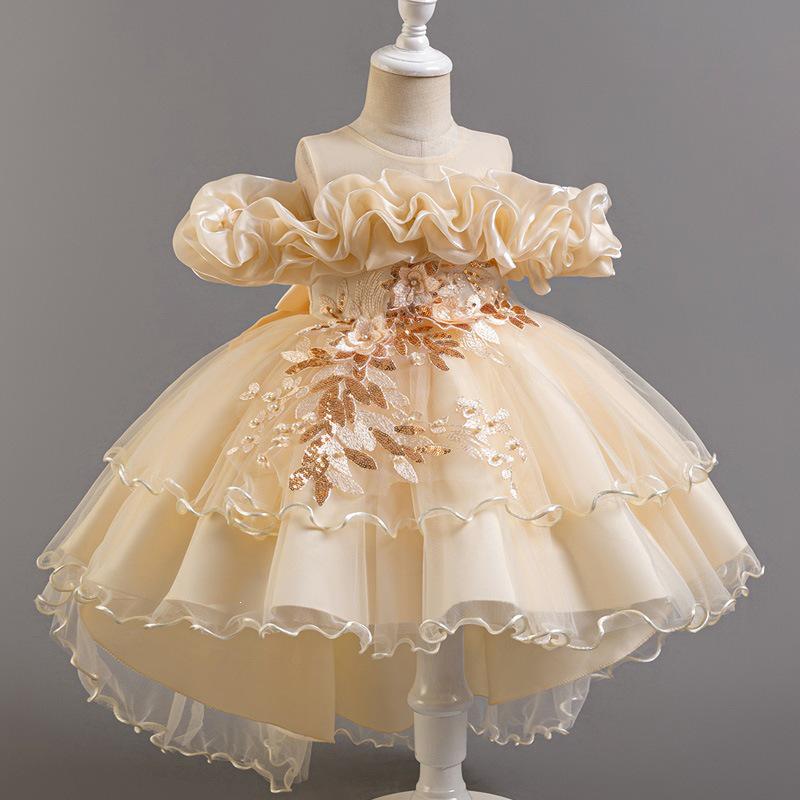 Princess Floral Puffy Wedding Dresses for Girls - Elegant Long Skirts and Formal Gowns