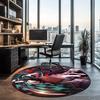 Demon Slayer Printed Round Rug Carpet Chair Rug Area Rug Entryway Doormats,for Office Chair Living Room Bedroom Kitchen Room.