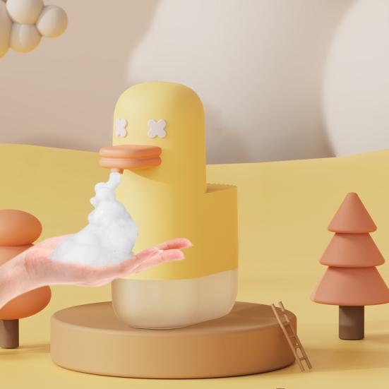 Automatický napěňovací dobíjecí dávkovač mýdla s 1200mAh baterií Bezdotykové ovládání jedním dotykem PIR senzor Roztomilé kontrolní světlo Dávkovač pěnového mýdla