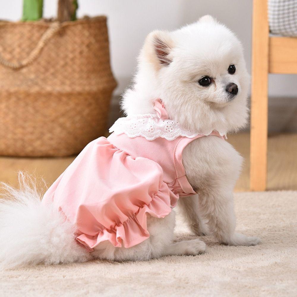 Breathable Cat Lace Skirt Thin Pet Clothes Summer Cat Princess Dress