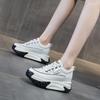 Mode 7CM Echtes Leder Plateau Keilabsatz Mode Damen Frühling Gut sitzend Herbst Klobige Sneakers Schuhe Atmungsaktiv Gemischte Farbe Winter