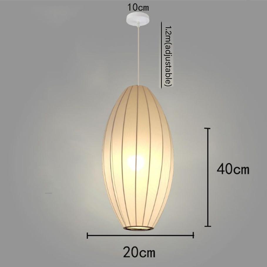 Modern Simple Led Lantern Pendant Light Restaurant Japanese Style Hanging Lights Teahouse Dining Room Fabric Droplights