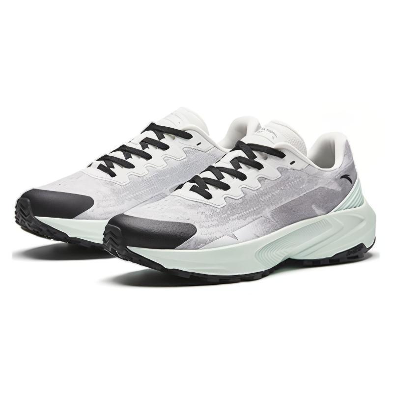 Anta Cushioning Breathable Low-Top Running Shoes Women's Papyrus Gray Sneakers 122345584-4